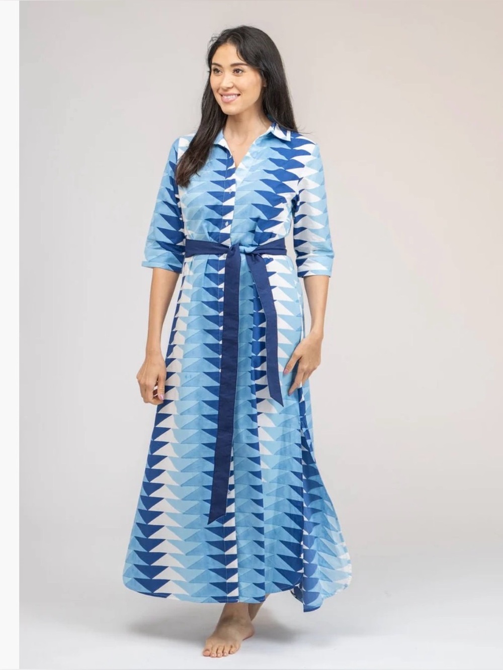 The Eloise Dress | Ocean Bagru Triangle